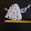 Rattan szív csipkével - 13 cm