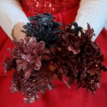 Csillámos ágak 3 színben - 20 cm