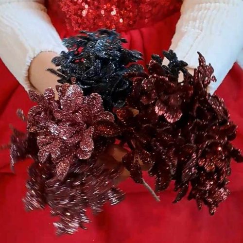 Csillámos ágak 3 színben - 20 cm