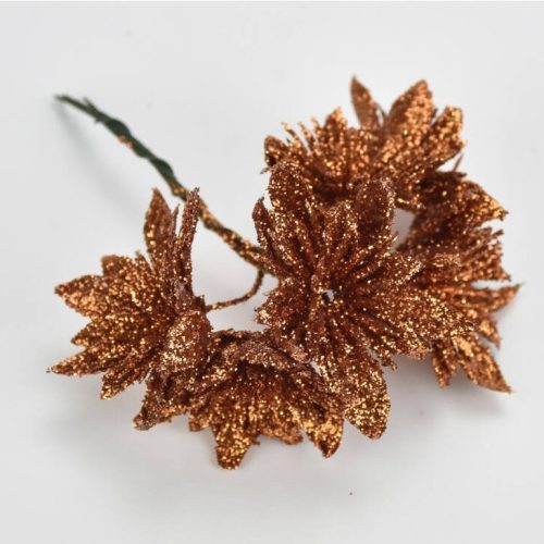 Csillámos mikulásvirágfej csokor