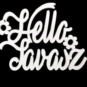 Hello Tavasz fehér felirat 14,5x20 cm