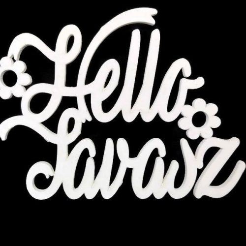 Hello Tavasz fehér felirat 14,5x20 cm