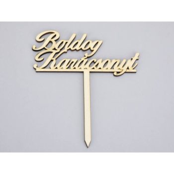 Beszúrós boldog Karácsonyt felirat - 14 cm