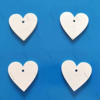 Fa szívek, fehér -4cm