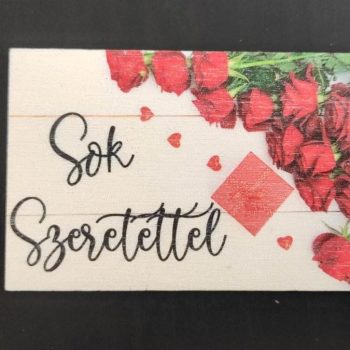 Sok szeretettel - rózsás téglalap