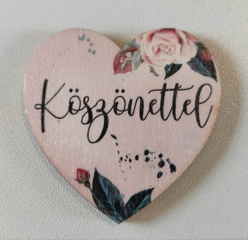 Szív "Köszönettel" felirattal