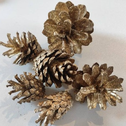 Arany glitteres rózsa toboz csomag