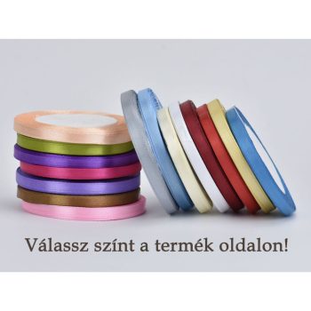 6 mm-es szatén szalag - választható színekben