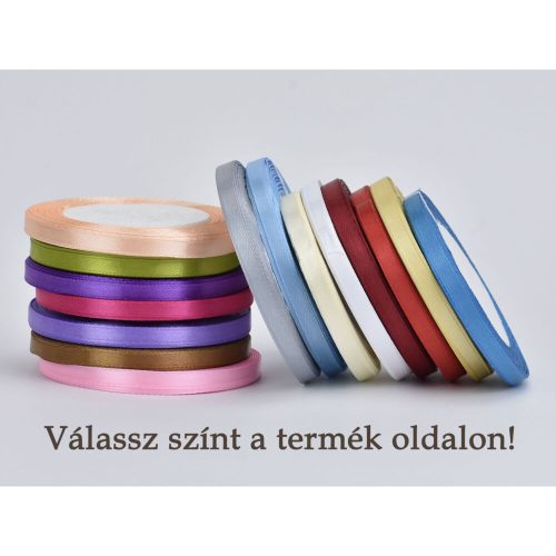 6 mm-es szatén szalag - választható színekben
